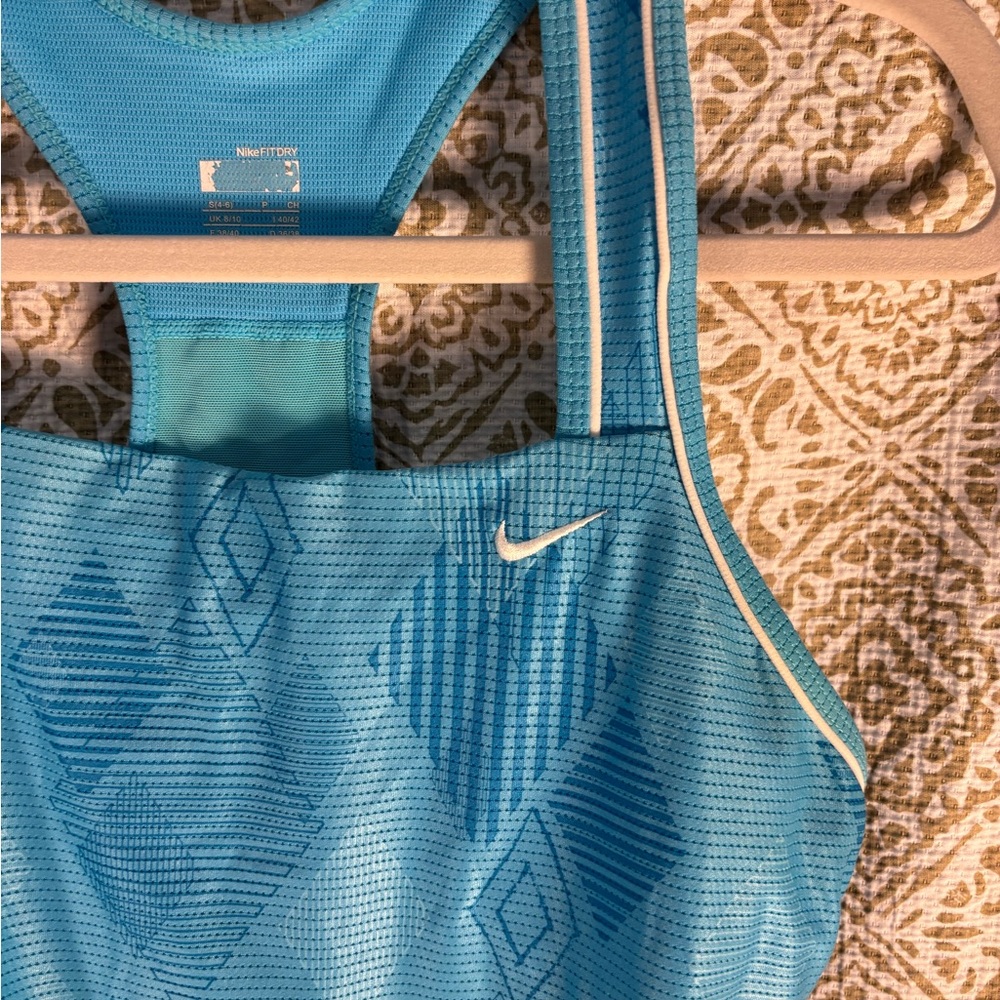 Nike Teal Blue Patterned Racerback Tank - Picture 3 of 7